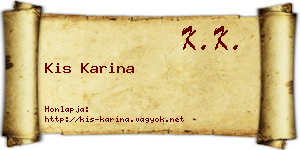 Kis Karina névjegykártya