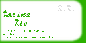 karina kis business card